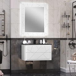 Opadiris Мебель для ванной Луиджи 90 подвесная белая матовая/антрацит – фотография-2